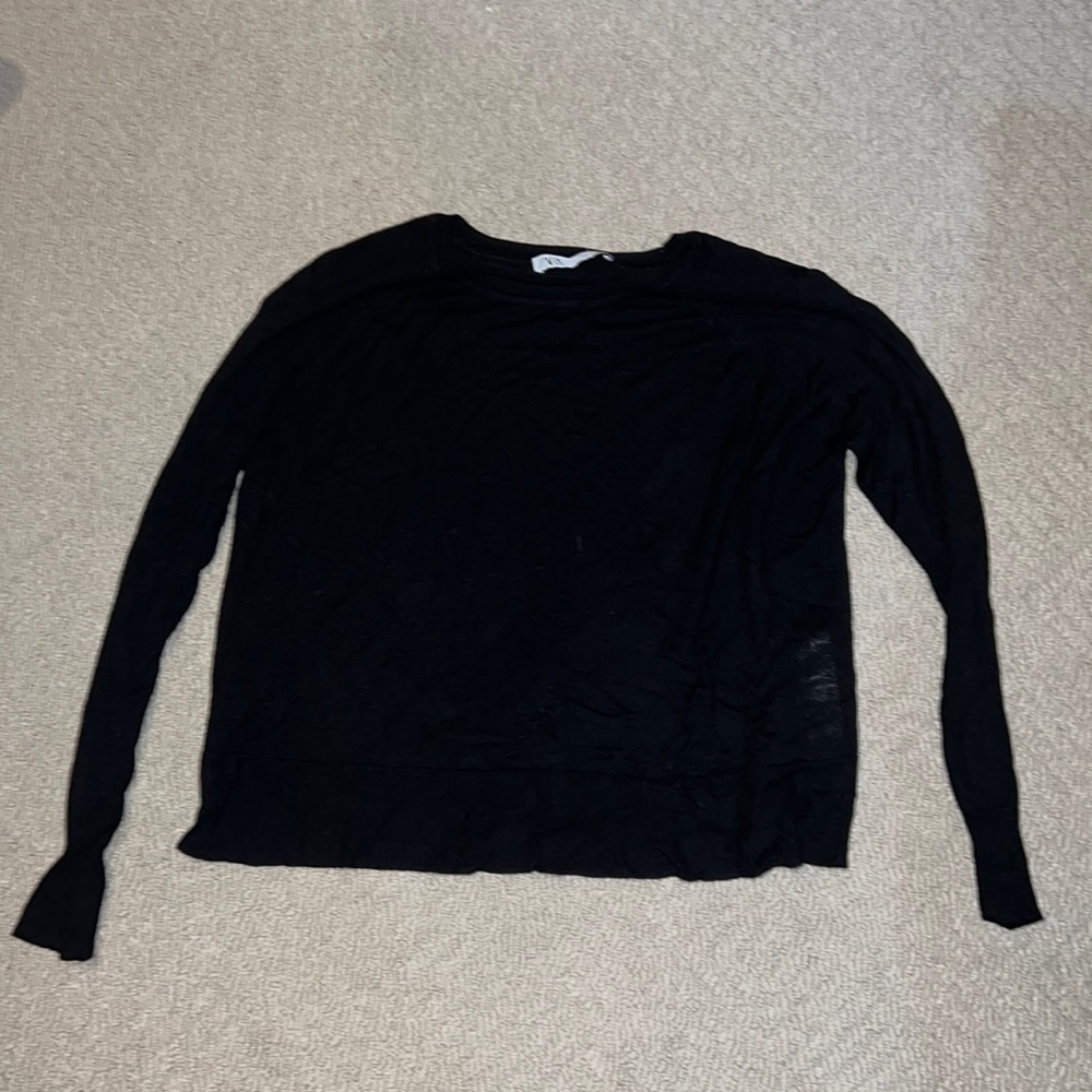 Zara black crew neck sweater
